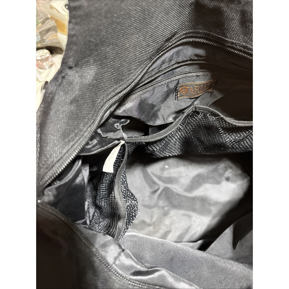 Ariat Carry All Black Nylon Shoulder Bag Tote Western Style - Picture 6 of 16